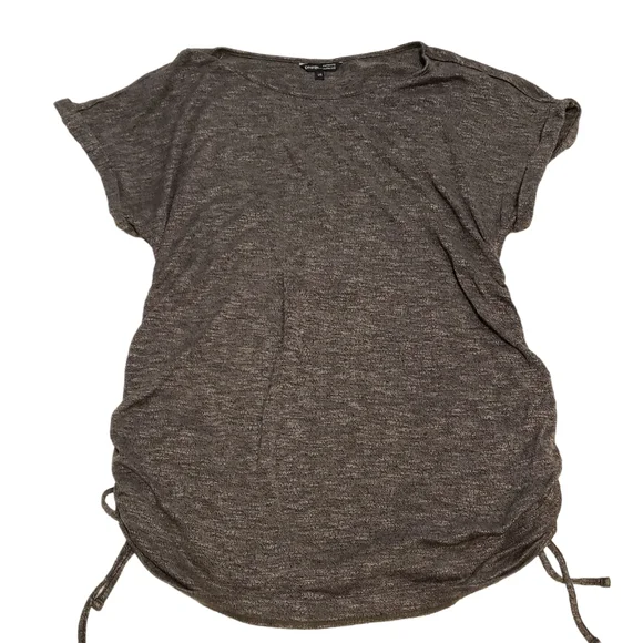 George Heathered Gray Rouched Sides Maternity Top - Picture 1 of 13